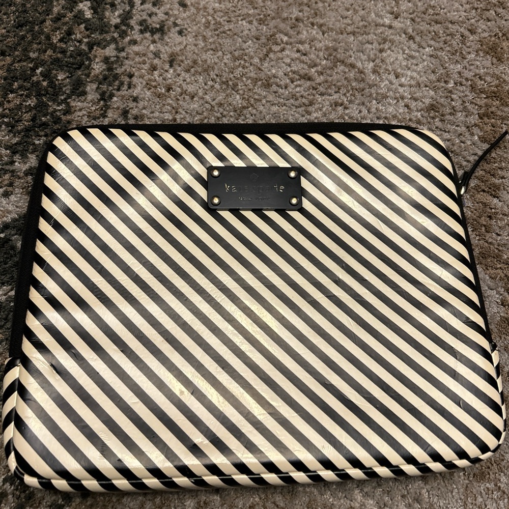 Kate Spade Black and Cream Striped Accessory